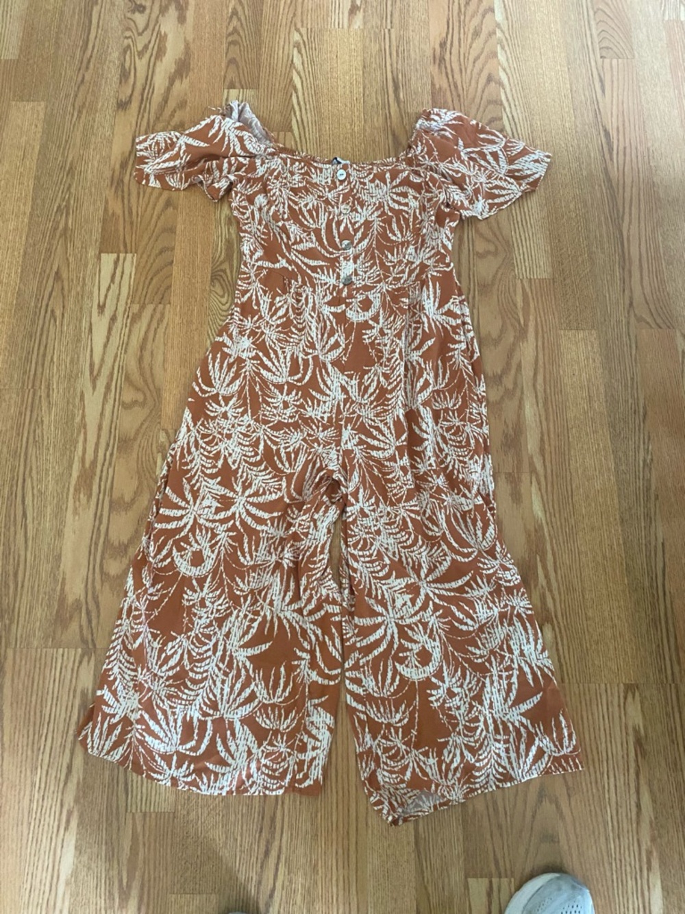 Luxology Rust Floral Off-Shoulder One-Piece